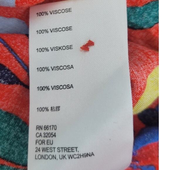 Maeve Anthropologie Shirt Size 18W Blithe Button Down Red Fruit Floral Challis - Picture 10 of 12